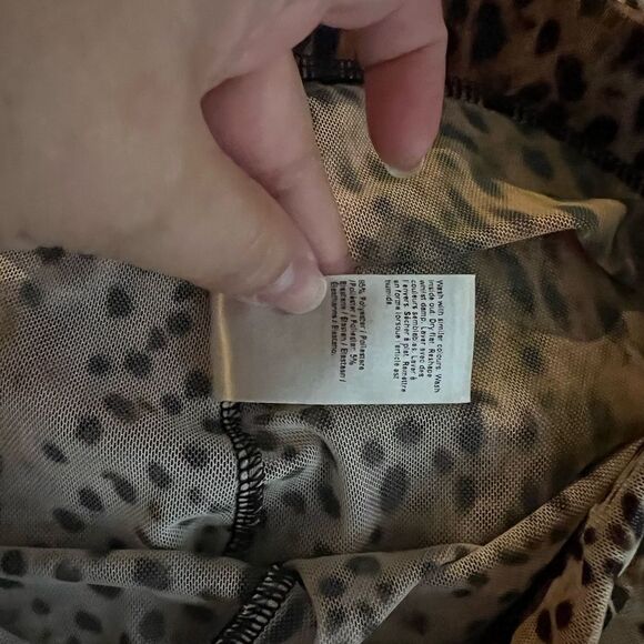 River Island LEOPARD PRINT MESH COVER-UP PANTS IN BROWN Size 6 - Picture 7 of 9